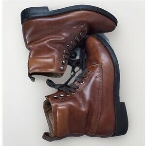 VTG LL Bean Signature Genuine Leather Lace Up Boots BrownMens 9.5